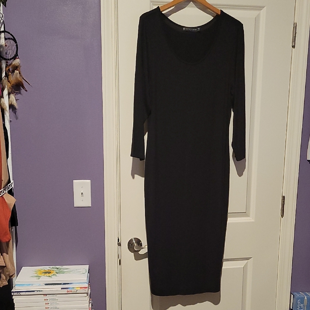 Fashion to Figure Black and Red Long Sleeve Bodycon Dress